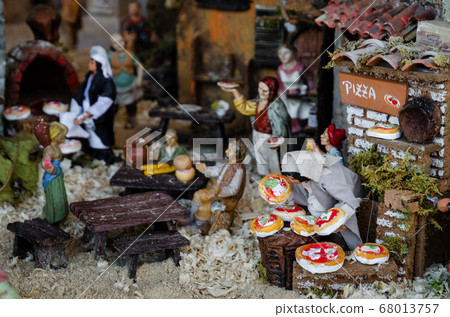 nativity scene with pizza 68013757