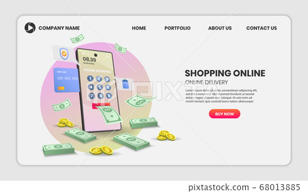 Online Banking and shopping online concept for Online Banking and shopping online concept for 68013885