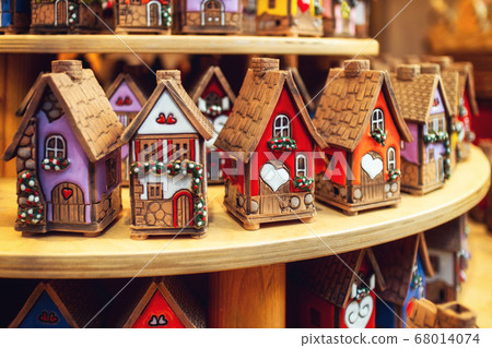traditional north european ceramic small houses 68014074
