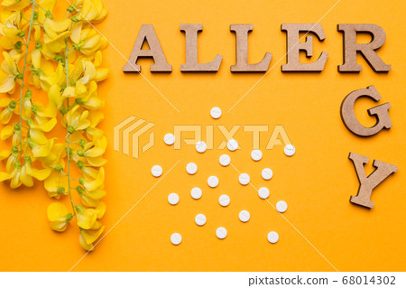 on a yellow background are yellow inflorescences on a yellow background are yellow inflorescences 68014302