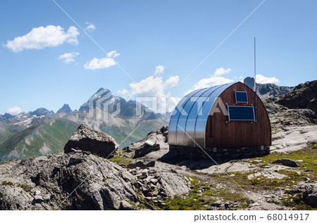 mountain bivouac (free sleeping shelter) in the piedmontese alps (Italy) 68014917