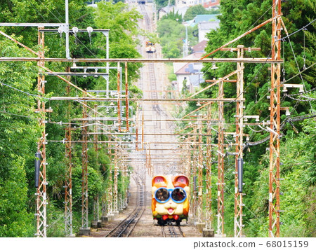 Nara Prefecture Ikoma City Ikoma Cable Two cars before crossing (from summer, Hozandera Station) 68015159