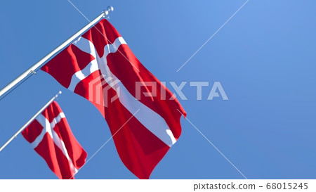 3D rendering of the national flag of Denmark waving in the wind 68015245