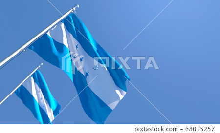 3D rendering of the national flag of Honduras waving in the wind 3D rendering of the national flag of Honduras waving in the wind 68015257