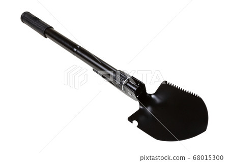 black engineer shovel on a white background, black engineer shovel on a white background, 68015300