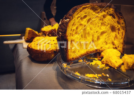 traditional italian christmas panetone sliced traditional italian christmas panetone sliced 68015437