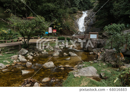 Mountain river flowing over the stones. Wildlife Mountain river flowing over the stones. Wildlife 68016883