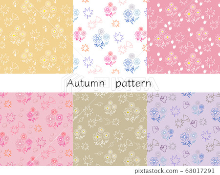 無縫背景設置的斯堪的納維亞植物設計靈感來自秋天 無縫背景設置的斯堪的納維亞植物設計靈感來自秋天 68017291