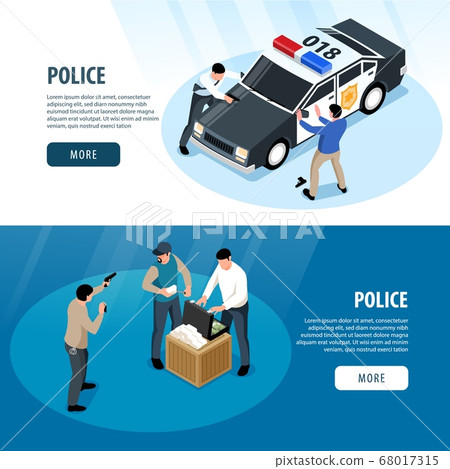 Police Horizontal Banners Set - Stock Illustration [68017315] - PIXTA