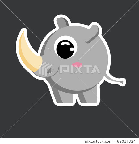 vector cute rhinoceros sticker template vector cute rhinoceros sticker template 68017324