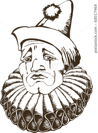 Design of sad clown. Avialib for t-short, bag, poster 68017469