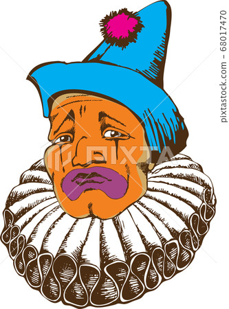 Design of sad clown. Avialib for t-short, bag, poster 68017470