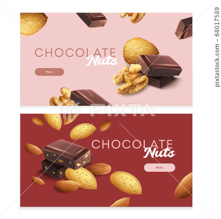 Nuts Chocolate Banners Set Nuts Chocolate Banners Set 68017589
