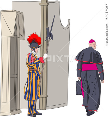 Swiss Guardsman with a halberd. Swiss Guardsman with a halberd. 68017967