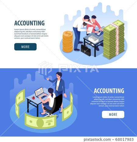 Accounting Isometric Banners 68017983