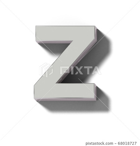 Z of realistic silver letter block 68018727
