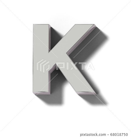 K of realistic silver letter block 68018750