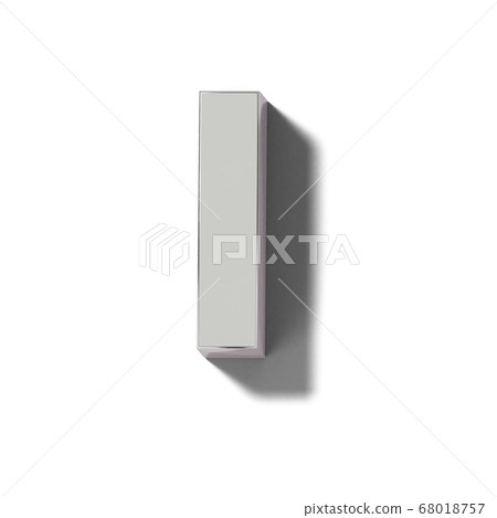 Realistic silver letter block I 68018757