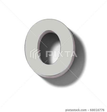Realistic silver letter block 0 - Stock Illustration [68018776] - PIXTA