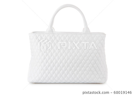 fashionable white quilted women bag, on a white fashionable white quilted women bag, on a white 68019146