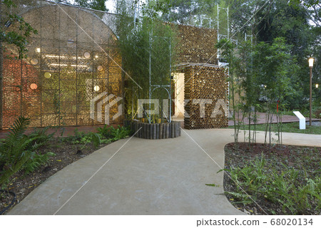 Bamboo house, building exterior, park 68020134