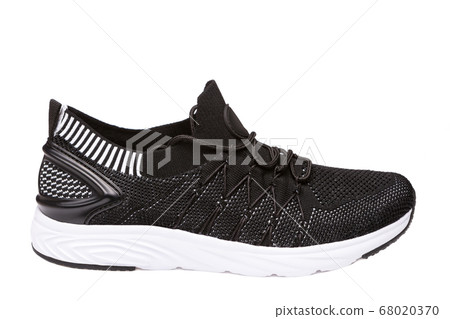 black sneaker with white sole, on a white black sneaker with white sole, on a white 68020370