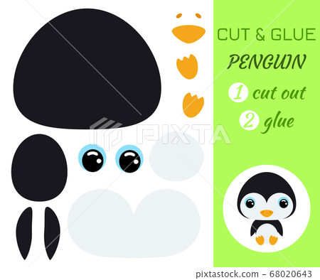 Cut and glue baby sitting penguin. Educational Cut and glue baby sitting penguin. Educational 68020643