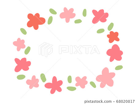 Pink flower and leaf hand drawn style frame Pink flower and leaf hand drawn style frame 68020817