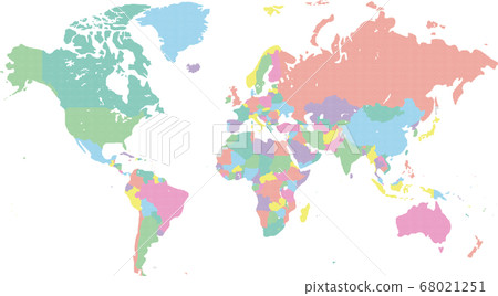 World map of colorful dots 68021251