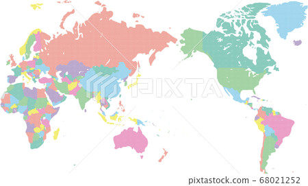 World map of colorful dots 68021252