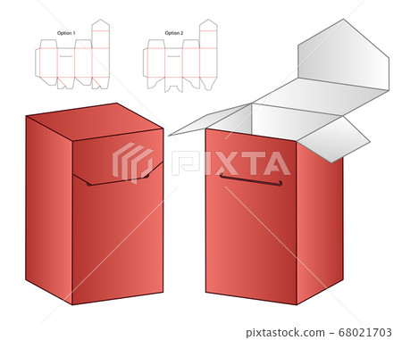 Box packaging die cut template design. 3d mock-up 68021703