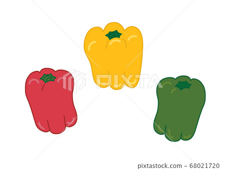 Illustration of red yellow green bell pepper 68021720
