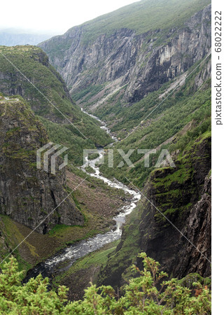 View on Voringfossen waterfall in Norway 68022222