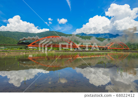 steam locomotive on the field in yuli, hualien, 68022412