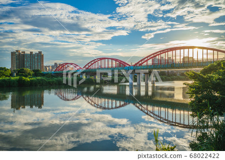 pipe bridge over the river at Taipei, Taiwan pipe bridge over the river at Taipei, Taiwan 68022422
