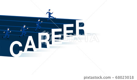 Image of businessman climbing career stairs 68023018