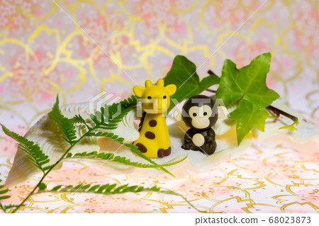 A mascot of cute animals on a pale pink background A table photo for background/image A mascot of cute animals on a pale pink background A table photo for background/image 68023873