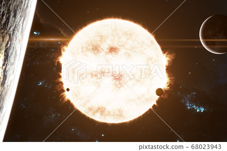The sun. Red star of the solar system The sun. Red star of the solar system 68023943