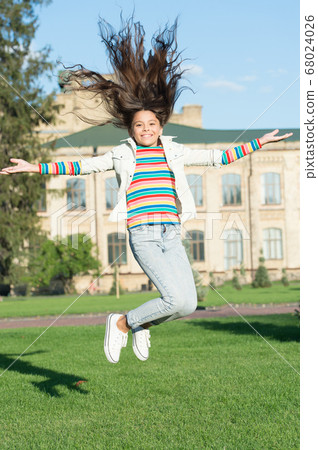 Extreme energy. Freedom concept. Schoolgirl back 68024026