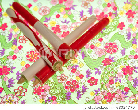 Japanese style colorful flower pattern and Japanese candles background/image table photo Japanese style colorful flower pattern and Japanese candles background/image table photo 68024779