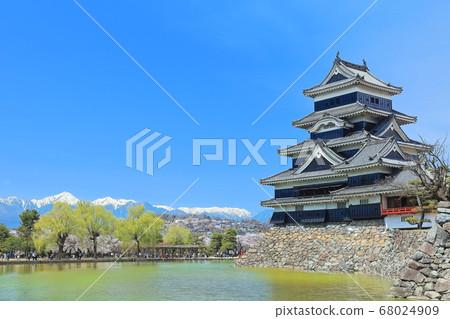 [Nagano Prefecture] Matsumoto Castle in full bloom 68024909