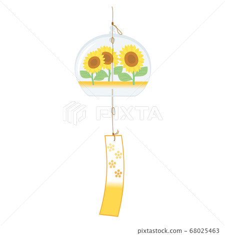 江戶風鈴 向日葵 插圖素材 圖庫