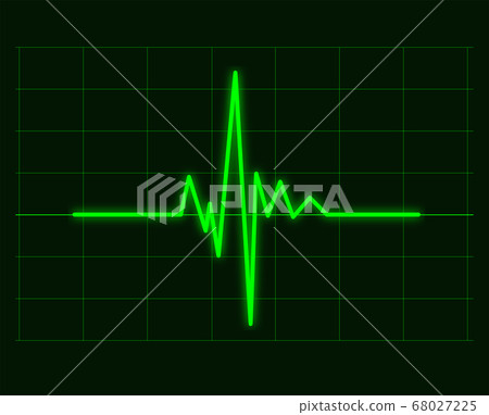Green cardiac waveforms of heart cardiogram Green cardiac waveforms of heart cardiogram 68027225