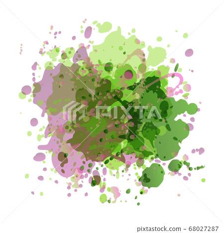 Drops of paint purple and green colors on a white Drops of paint purple and green colors on a white 68027287