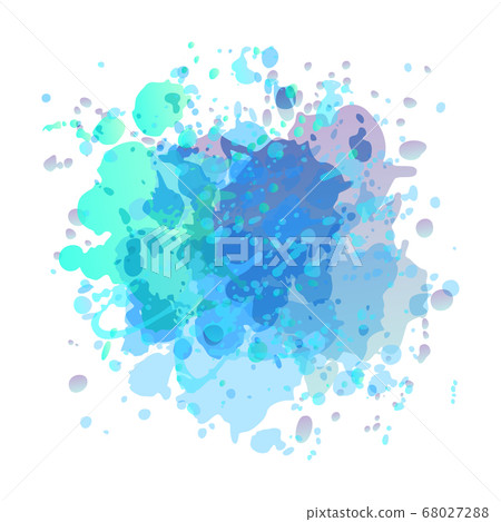 Drops of paint purple, blue and turquoise colors on a white Drops of paint purple, blue and turquoise colors on a white 68027288