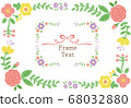 優雅的花卉裝飾框架集 68032880
