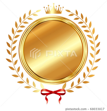 Crown ribbon gold icon - Stock Illustration [68033817] - PIXTA