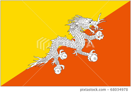 不丹的旗幟 68034978