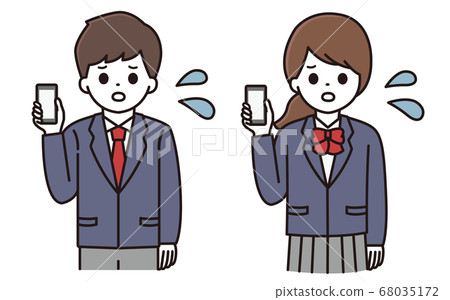 男學生女學生智能手機圖 男學生女學生智能手機圖 68035172