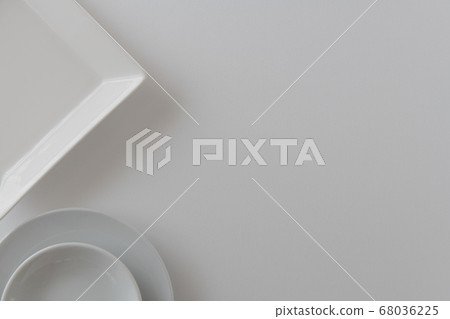 白色餐具頂視圖圖像 白色餐具頂視圖圖像 68036225